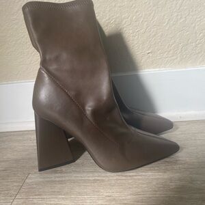 Forever 21 Brown Heeled Ankle Boots